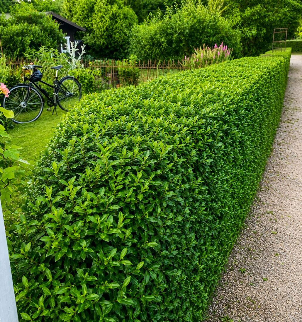 Frisch geschnittene Hecke